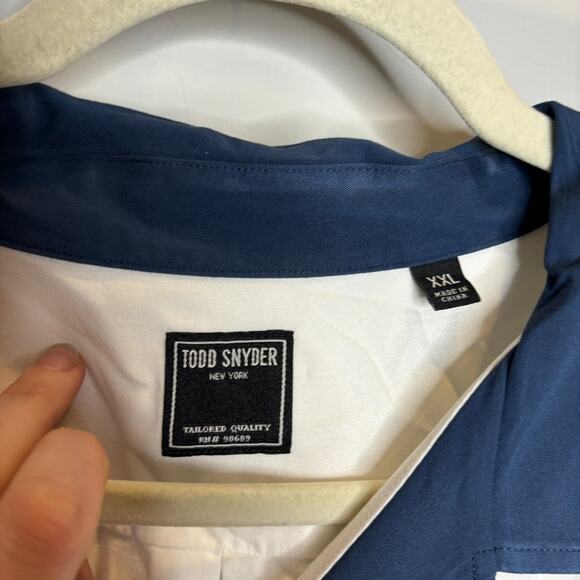 Todd Snyder Japanese Contrast Rayon Bowling Shirt in White - Picture 4 of 9